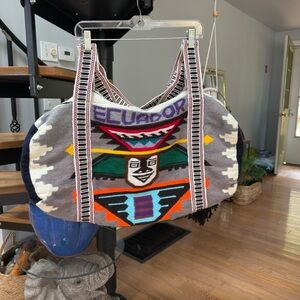 Ecuador Gray Multicolor Travel Tote